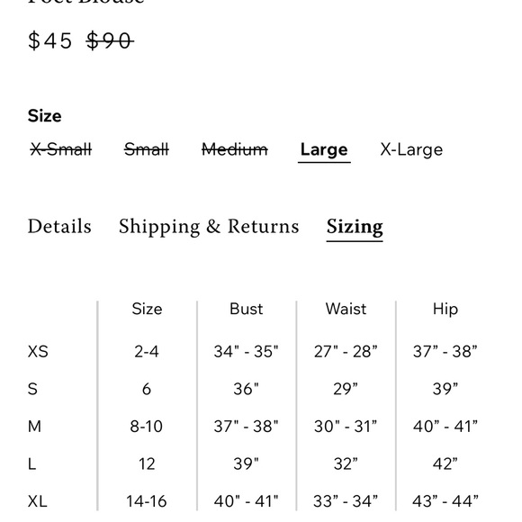 Dylan XS Poets blouse NWT gorgeous brown color - Picture 8 of 8